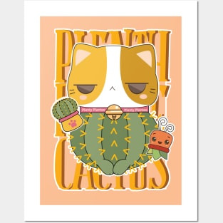 Golden Barrel Cactus Cat Posters and Art